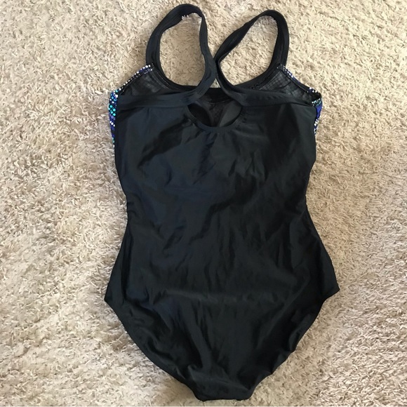 Body Concept Black Blue 1-pc Bathing Suit Swimsuit Plus Size 14 L Large Modest - Picture 6 of 16